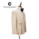 Cenne Des Graoom Neue Herrenanzug Maßgeschneiderte Kostüm 2 Teile Blazer Hose Schalkragen Satin Hochzeit Party Bräutigam Smoking Auf der Bühne