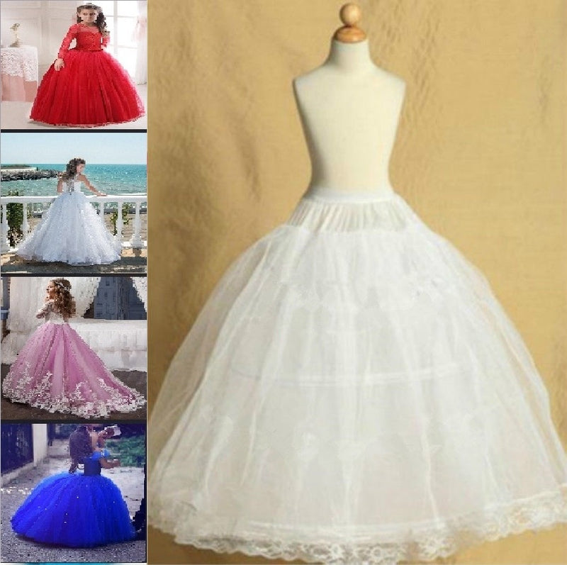 Lolita Skirt Kids 2 Hoop Pettiskirt For Wedding Flower Girl Petticoat Underskirt Slips Princess For Child 2-14 Years Vestidos