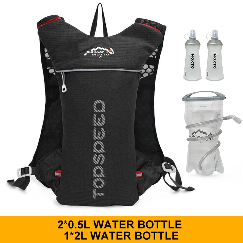 Trail Running-5L Ultralight backpack, hydration jogging vest, Marathon, bicycle, water bottle 250ml 500ml