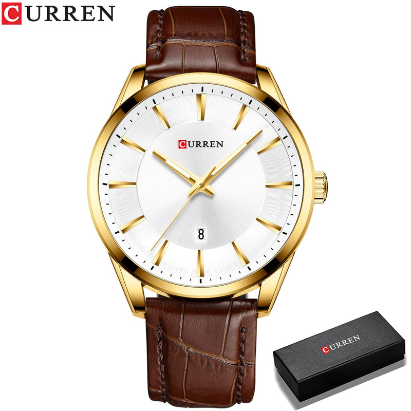 CURREN New Quartz Watches for Men Leather Strap Male Wristwatches Top Luxury Brand Business Men's Clock Reloj Hombres