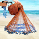 XCLOHAS American Hand Cast Net con disco volador Red de pesca con mosca de alta resistencia 300/360/420/480/540/600/720cm Red de lanzamiento