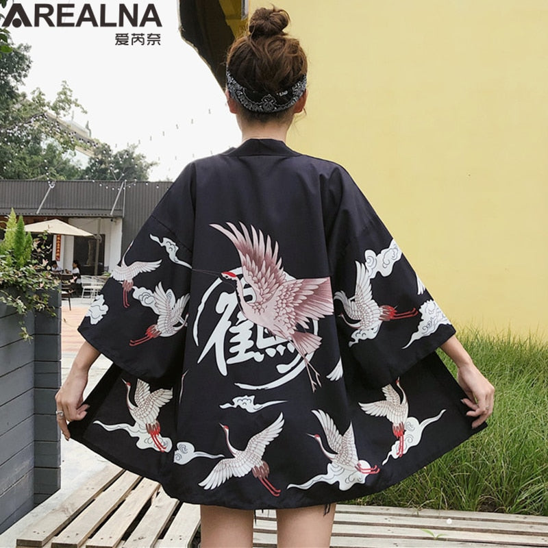 Dragon Anime Kimono Beach Girls Cosplay Dress Shirts New Korean Sunscreen Japanese Kimono Traditional Clothing Hombre Yukata Man