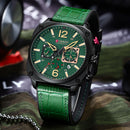 Marca CURREN, relojes de pulsera de cuarzo marrón de lujo para hombre, reloj de cuero con esfera cronógrafo luminosa para hombre, reloj deportivo informal
