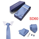 Gift Box 38 styles Tie Set Hanky Cufflinks With Gift Box Jacquard Woven Neckties Set For Men Wedding Party Lots of  accessories