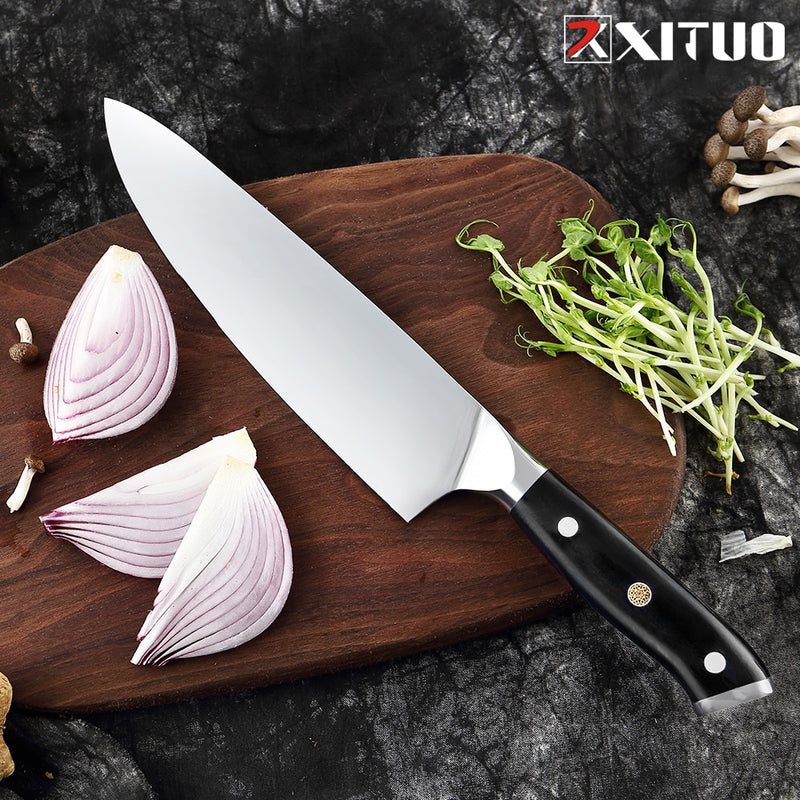 XITUO 7PCS Kitchen Knife Set German Steel Chef Knife Japanese Santoku Knife Cleaver Paring Knives Boning knife Cooking Tool