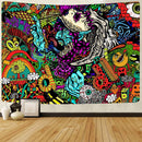 Simsant Trippy Sea Tapestry Hippie Fish and Jellyfish Summer Art Wall Hanging Tapestries for Living Room Home Decor Banner