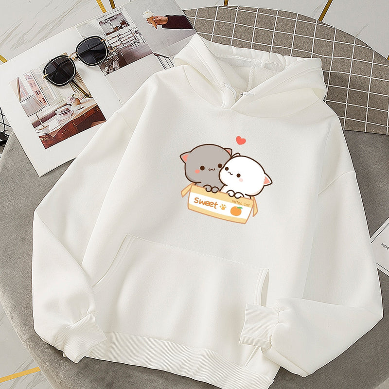 Grunge Ästhetische Kapuzenpullover Frauen Kawaii Übergroße Grafik Sweatshirt Damen Casual Harajuku Paar Kleidung Sudadera Mujer