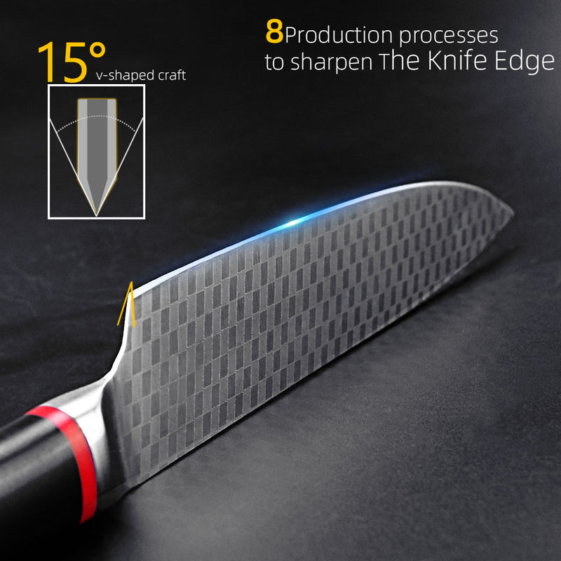 Kitchen Knives 1-9pcs Chef Knives 7CR17 440C High Carbon Stainless Steel Damascus Drawing Gyuto Cleaver Set Slicer Santoku Knife