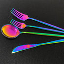 36Pcs/Set Red Gold Cutlery Set Stainless Steel Dinnerware Set Knife Fork Coffee Spoon Tableware Set Kitchen Dinner Tableware Set