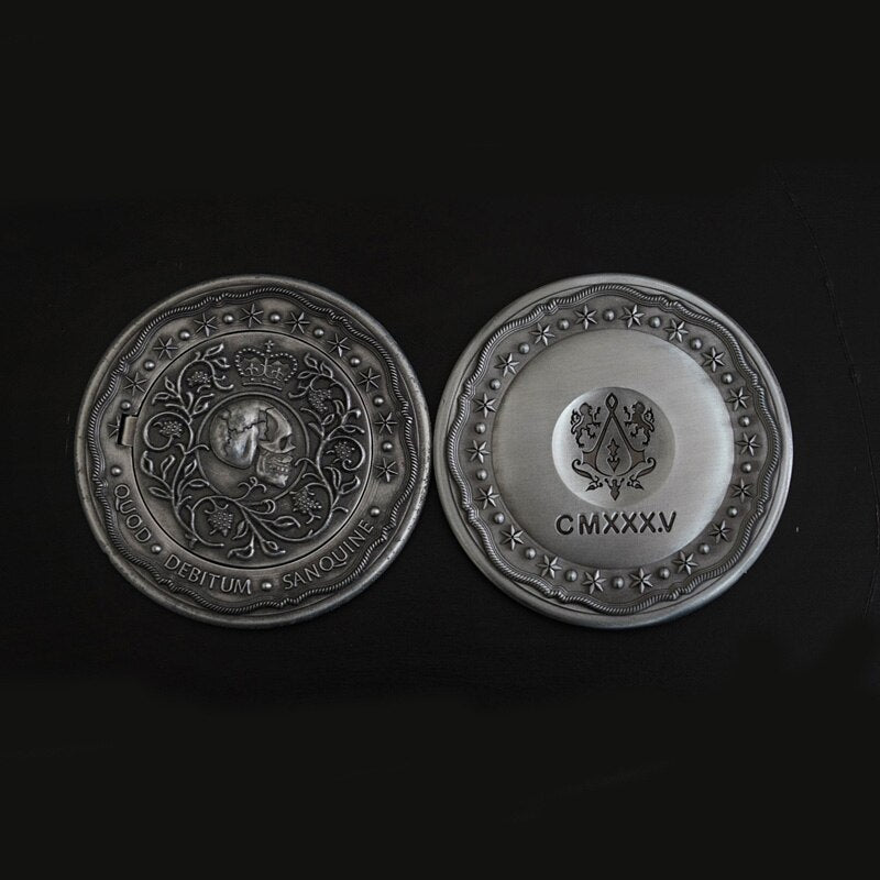 Movie John Wick Cosplay Prop Accessories Gold Coins With Continental Hotel Card Blood Oath Marker