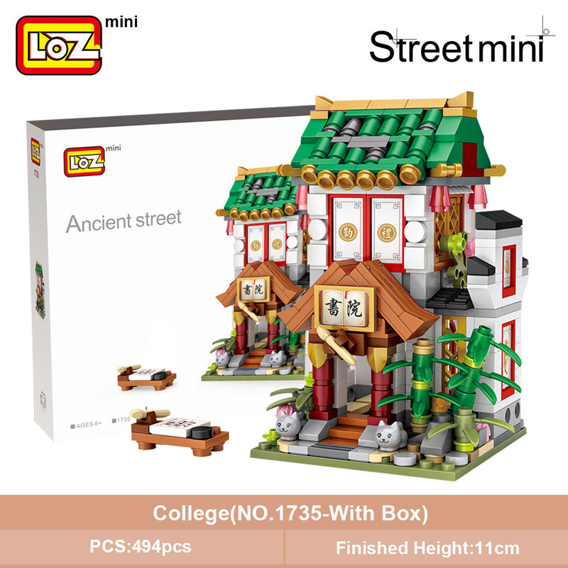 LOZ Mini Block Mini Chinatown China Street Chinese Tradition Special Model DIY Assembly Toys for Children Educational Anime