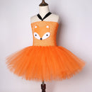 Vestido tutú de zorro naranja para niñas, disfraz de Animal para niños, vestidos de cumpleaños de dibujos animados para niños, Disfraces de Halloween para niñas