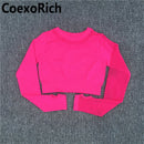 Yoga Set Women Fitness Gym Clothing Sport Suit Seamless Hollow Out Long Sleeve Crop Top High Waist Workout Leggings Sportwear