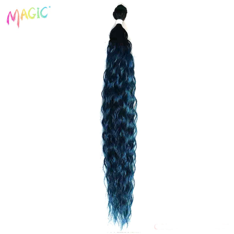 MAGIC Deep Curly Synthetic Hair Weave Deep Wave Hair Bundles 28 "30" 32 "Zoll Ombre Color Two Tone Curly Hair Extension 120g