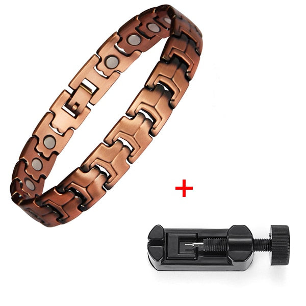 Oktrendy Pure Copper Magnetic Pain Relief Bracelet For Men Therapy Magnets Bangle Link Chain Women Health Care Jewelry Wholesale