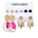 Conjunto de pendientes colgantes Vintage para mujer, pendientes largos de aleación de perlas con borlas acrílicas bohemias, joyería geométrica, regalo de fiesta 2020