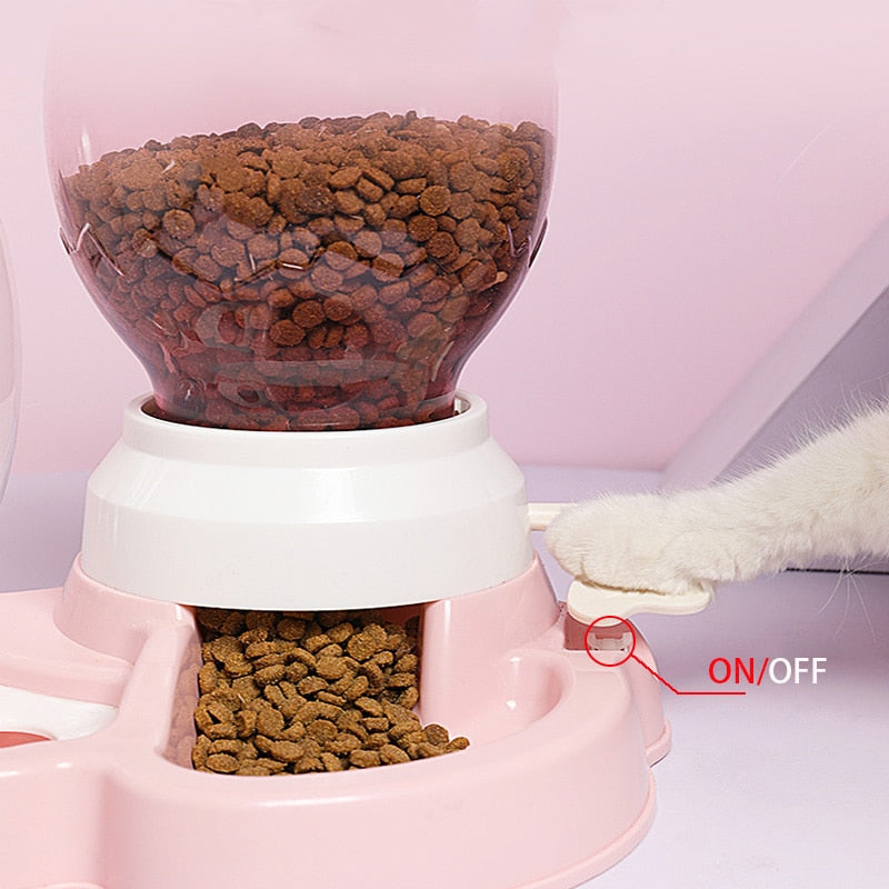 1.7L Pet Dog Cat Automatic Feeder Bowl for Cats Drinker Water 650ml Bottle Kitten Bowls Dogs Food Feeding Container Supplies