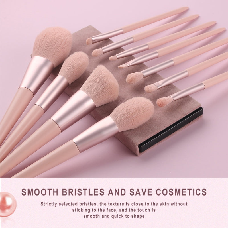 BEILI Make up Brushes Pink 11 pcs Cosmetic Beauty Makeup Brushes Set For Blusher Foundation Eyelash Eyeshadow brochas Maquillaje