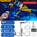 8M RGB Fiber Optic Car Interior Decorative Ambient Light App Sound Control LED Strip Cigarette Lighter Auto Atmosphere Lamp 12V