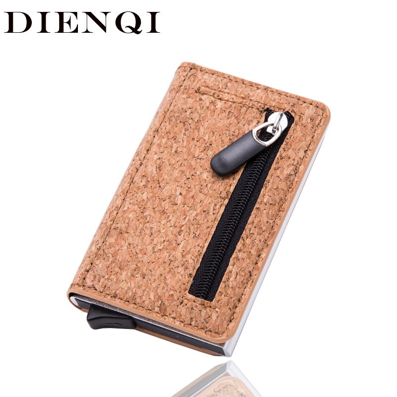 DIENQI Rfid Card Holder Men Wallets Mini Purse Money Bag Slim Thin Smart Wallet Male Leather Purse Small Vallet Portfel New 2020