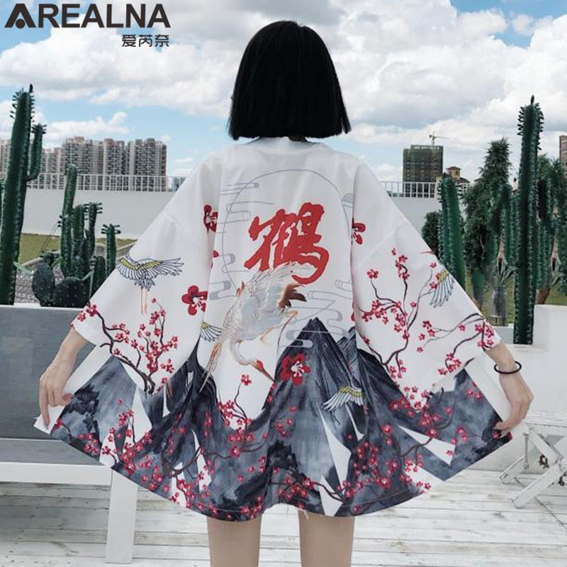 Dragon Anime Kimono Beach Girls Cosplay Dress Shirts New Korean Sunscreen Japanese Kimono Traditional Clothing Hombre Yukata Man