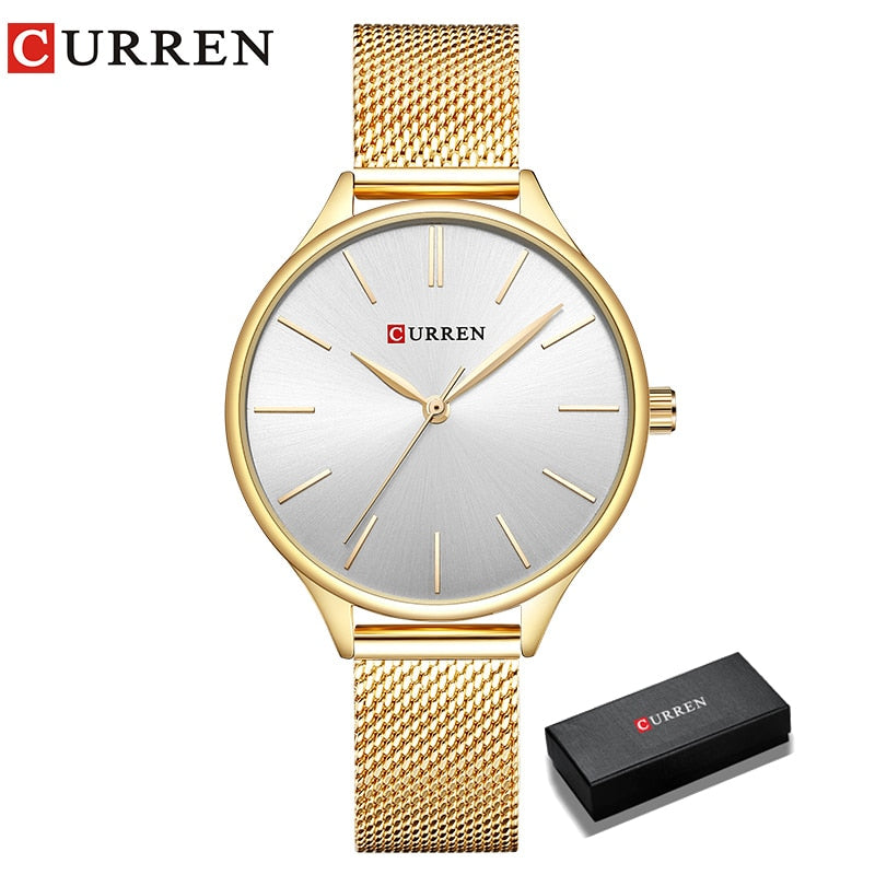 CURREN Women Watches Luxury Wrist watch relogio feminino Clock for Women Milanese Steel Lady Rose Gold Quartz Ladies Watch New