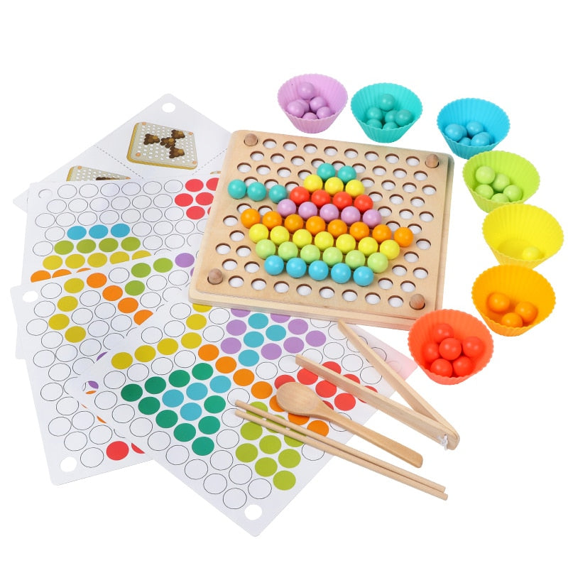 Kids Toys Montessori Wooden Toys Hands Brain Training Clip Beads Puzzle Board Math Game Baby Early Educational Toys For Children