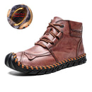 High Quality Leather Autumn Winter Men Boots Warm Plush Snow Boots Outdoor Fur Motorcycle Boots Ankle Boots Men&