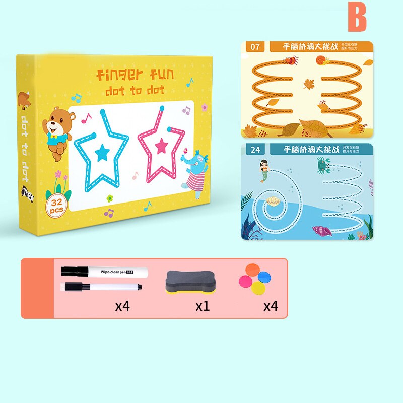 Newly Magical Tracing Workbook Kids's Preschool Educational Toys  Erasable Reusable Children's Logical Thinking Training