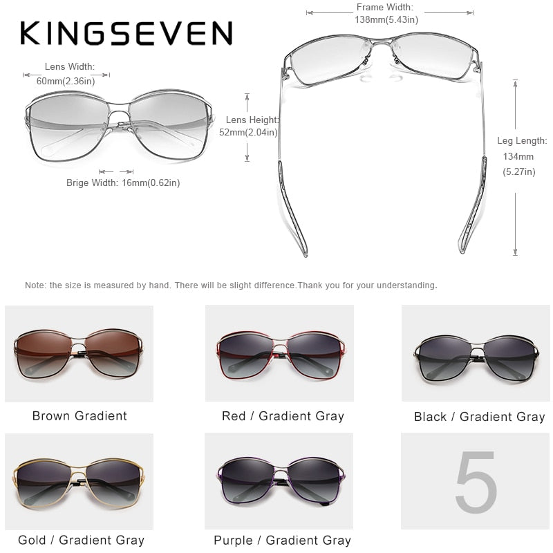 KINGSEVEN Sunglasses For Women Square Rimless elegant Brand Designer Fashion Shades Sun Glasses With Box