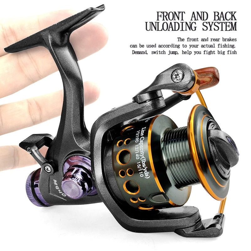 Fishing Reel Carp Spinning Reel Front and Rear Brake System Metal Spool Fishing Reels Tools Accessories