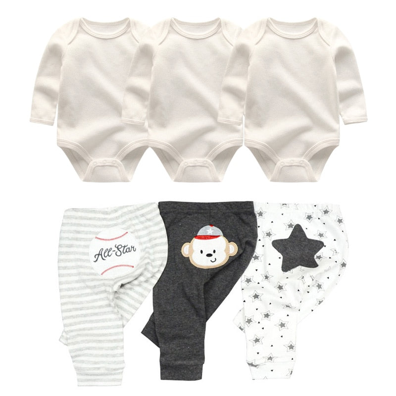 2022 Cotton Baby Girl Clothes Bodysuits+Pants Baby Sets Newborn Clothing Sets Autumn Winter Baby Boy Clothes Roupa de bebe