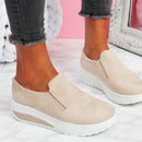 Damen Turnschuhe Einfarbige Flache Plattform Leichte Damenschuhe Komfort Slip On Flache Tennisschuhe Damen Loafers Mujer Zapatos