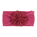 Nishine suave estiramiento satén Rosa flor bebé diadema nudo recién nacido ancho Nylon diademas turbante niñas sombreros niños foto Props