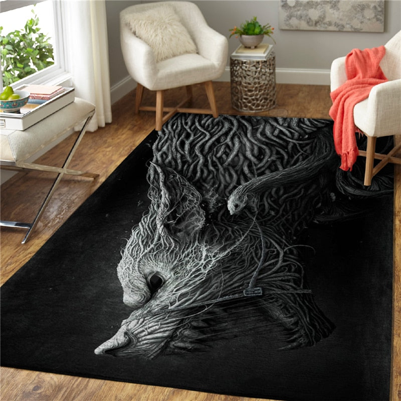 Viking Tattoo 3D Printed Carpet Mat for Living Room Doormat Flannel Print Bedroom Non-slip Floor Rug 01