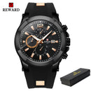 REWARD Watch Men Silicone Big Dial Waterproof Watches Men Sport Quartz Wristwatch Chronograph Top Luxury Brand Relogio Masculino