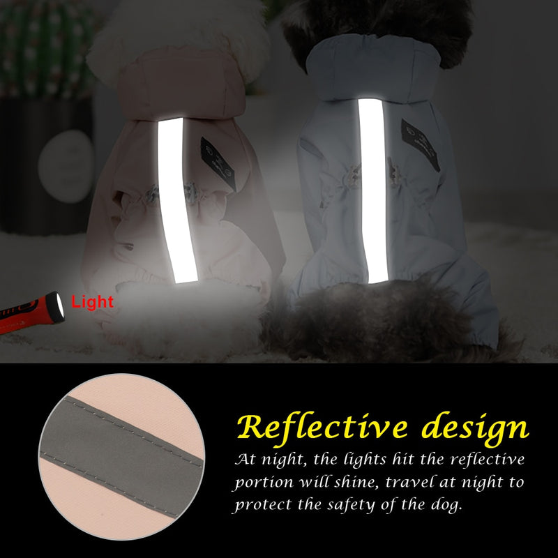 Reflektierender Regenmantel für Hunde, wasserdichte Hundekleidung, Jacke, Welpen, Chihuahua, Overall, Kostüm, kleine, mittelgroße Hunde, Regenmantel mit Kapuze