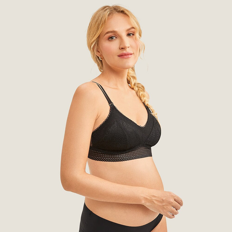 MOMANDA Lace Breastfeeding Maternity Nursing Bra For Pregnant Women Lightly Padded Wireless Double Strap Lingerie S-XL