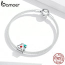 bamoer 925 Sterling Silver Happy Family Sweet House Metal Beads for Women Original 3mm Bracelet DIY Jewelry SCC1518