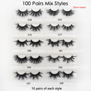 Visofree 30/40/100 Pairs Lashes Bulk Mink Eyelashes 3D Mink False Eyelashes 100% Cruelty-free Dramatic Eyelashes 25mm 5D Lashes