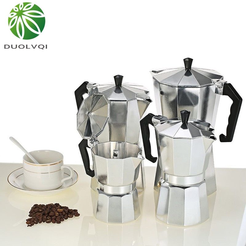 Aluminum Coffee Maker Durable Moka Cafeteira Expresso Percolator Pot Practical Moka Coffee Pot 50/100/150/300/450/600ml