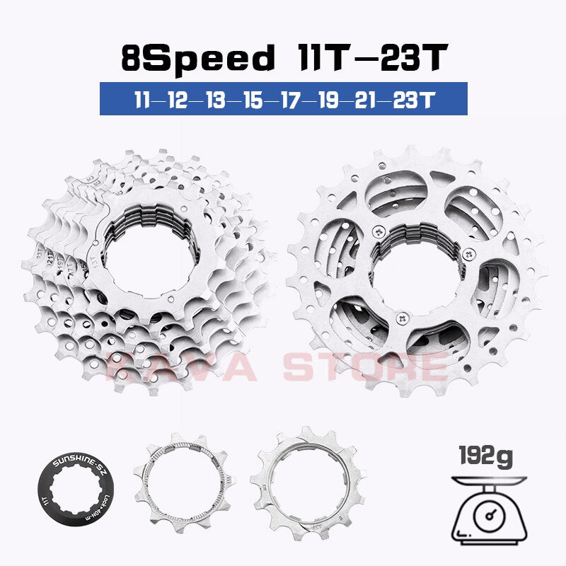 SUNSHINE Road Bike Freewheel 11-25T/28T/32T/34T/36T Bicycle Flywheel 8/9/10/11/12S Speed Cassette Sprocket for Shimano HG K7