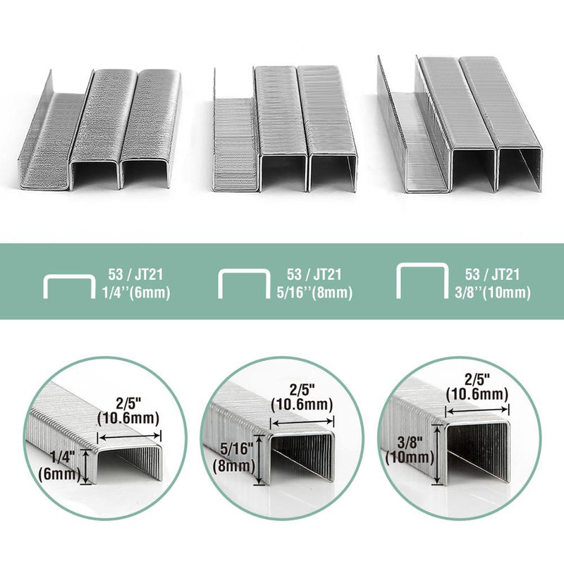 WORKPRO Leichte Nagelpistole Handtacker Möbelnagler Kunststoffhefter mit 800 Heftklammern 6 mm/8 mm/10 mm und Klammerentferner