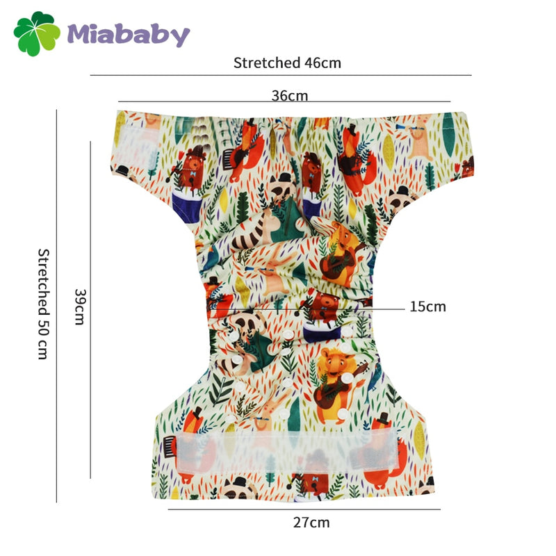 Miababy Hook&Loop OS Pocket Cloth Diaper,with one pockets,waterproof and breathable,for 3-15 kg baby