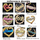 Customizable Customize name heart Bamboo Hoop Earrings For Women Jewelry  Statement custom plate Earrings Accessories Hot Sale