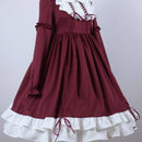 NONSAR Vintage Princess Women Lolita Dress Sweet Lace Angel Bowknot High Waist Victorian Kawaii Girl Gothic Halloween New