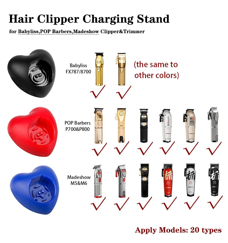 For Wahl/Andis D8/Babyliss Hair Clipper Charging Dock Barber Electric Trimmer Charging Stand Apply To Magic,Senior,D8,Skeleton