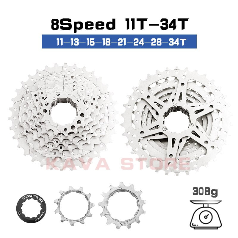 SUNSHINE Road Bike Freewheel 11-25T/28T/32T/34T/36T Bicycle Flywheel 8/9/10/11/12S Speed Cassette Sprocket for Shimano HG K7