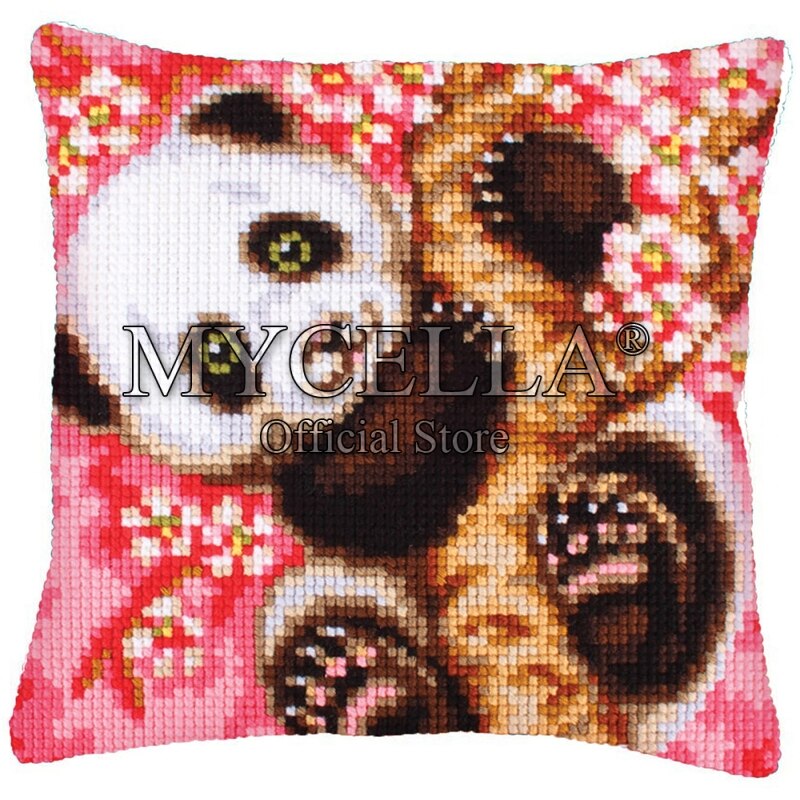 Animals Latch Hook Cushion Pillow Mat DIY Crafts Skull Pattern Cross Stitch Needlework set Crocheting Cushion embroidery pillow