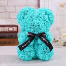25*16 Cm Diy Teddy Rose Bear with Box Artificial PE Flower Valentine&